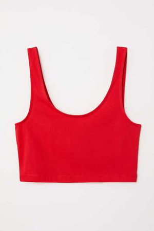 Short Tank Top - Bright red | H&M US