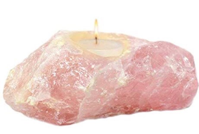 rose quartz candle holder