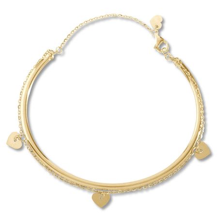 Layered Heart Bangle Bracelet 10K Yellow Gold | Bangle Bracelets | Bracelets | Jewelry | Jared