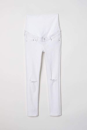 MAMA Skinny Ankle Jeans - White