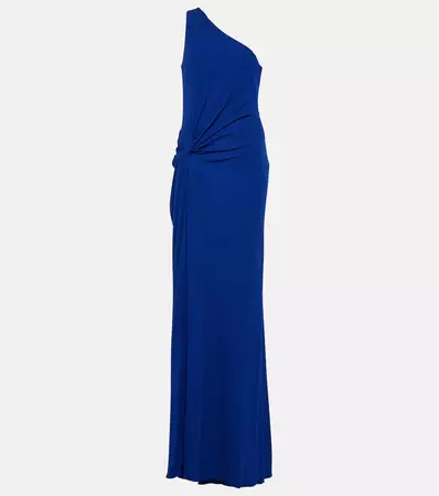 One Shoulder Jersey Gown in Blue - Tom Ford | Mytheresa