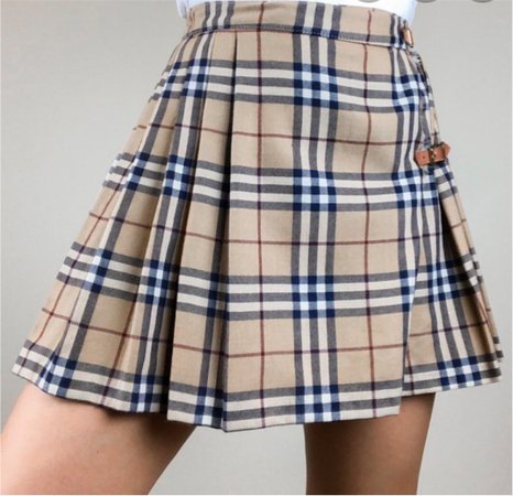 tan plaid skirt