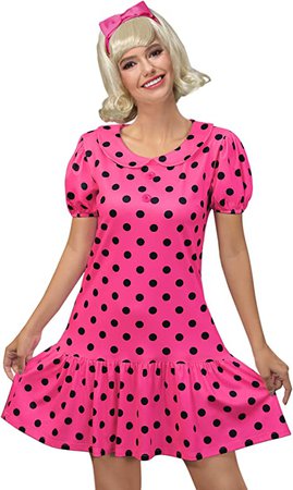 Amazon.com: Maisolly Halloween Women Polka Dot Doll Collar Lovely Dress Cosplay Party Costume M Pink : Clothing, Shoes & Jewelry