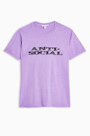 Purple Anti-Social T-Shirt | Topshop