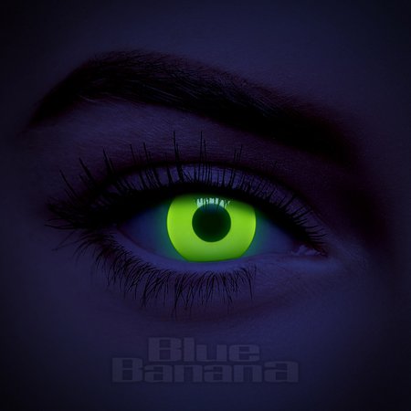 UV I-Glow 1 Day Yellow Coloured Contacts, Party Lenses