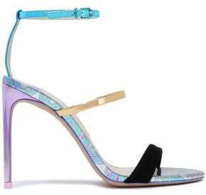 Rosalind Suede And Iridescent Leather Sandals