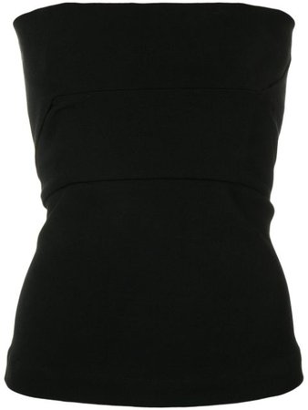 Rick Owens Strapless Ruched Style Top RP19S6127GG Black | Farfetch