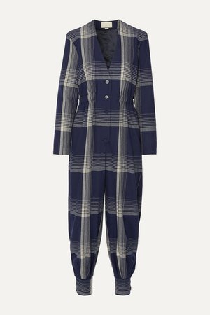 Gucci | Checked wool-blend jumpsuit | NET-A-PORTER.COM