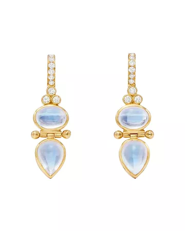 Temple St. Clair 18K Yellow Gold Moonstone & Diamond Drop Earrings | Bloomingdale's