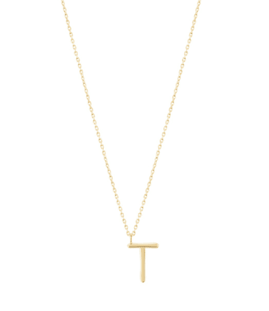 GOLDEN INITIAL T NECKLACE $490