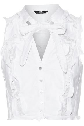 Callan Dickie corded lace-trimmed ruffled cotton-canvas top | MARISSA WEBB | Sale up to 70% off | THE OUTNET
