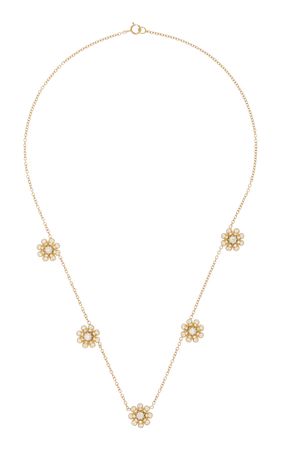 18k Yellow Gold Diamond Daisy Necklace By Stephen Russell | Moda Operandi