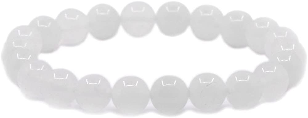 Amazon.com: Natural White Quartz Gemstone 8mm Round Beads Stretch Bracelet 7 Inch Unisex : Clothing, Shoes & Jewelry