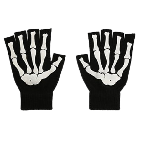 [undeadjoyf] fingerless skeleton gloves