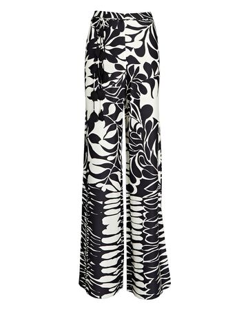 Alexis Bow Belted Floral Wide-Leg Pants In Multi | INTERMIX®