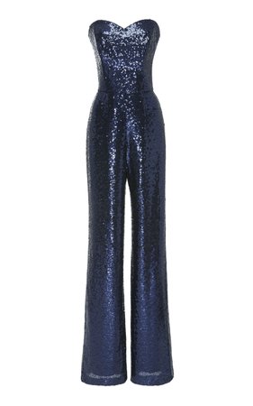 Aurelie Strapless Sequin Jumpsuit by Saloni | Moda Operandi