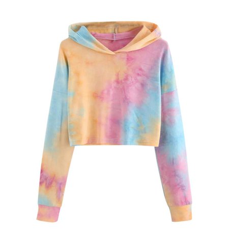 Amazon.com: Crop Hoodie, Women Teen Girls Fashion Tie-Dye Hoodie Sweatshirt Crop Tops Long Sleeve Pullover Shirts (Sky Blue, S): Clothing