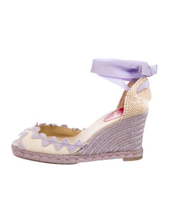 Christian Louboutin Canvas Espadrille Wedges - Shoes - CHT118616 | The RealReal