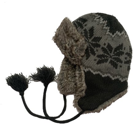 winter trapper hat w/ tassles