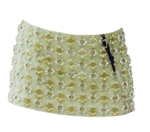 miu miu - green beaded skirt