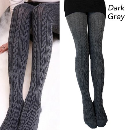 Winter Knit Tights with Ribbed Pattern Design | Buy Pants & Leggings - 159849