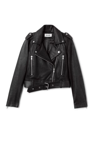 Jemina Leather Jacket - Black - Jackets & coats - Weekday SE