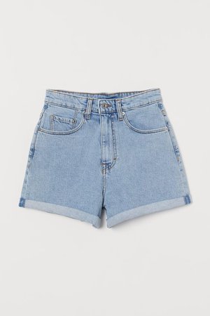 Mom Shorts High Waist - Denim blue - Ladies | H&M US