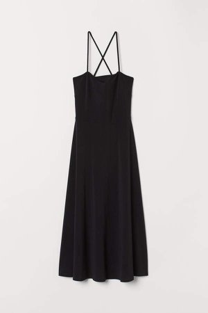 Creped Jersey Dress - Black