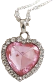 pink heart gem necklace