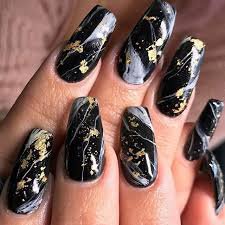 black and gold marble nails - Google Search