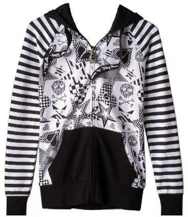 black and white graphic hoodie