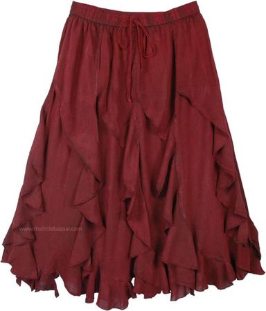 Red ruffle skirt