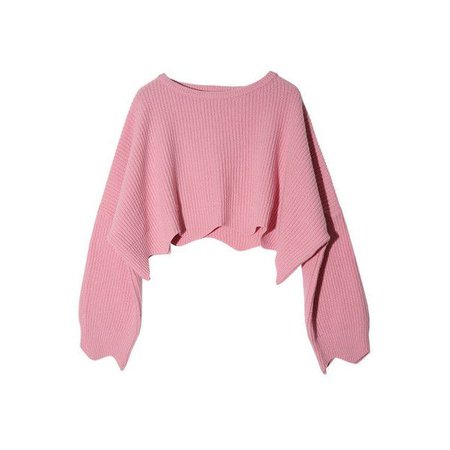 STYLENANDA Cropped Chunky Knit Sweater in Pink