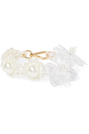 Simone Rocha | Gold-tone, faux pearl, PVC and bead bracelet | NET-A-PORTER.COM