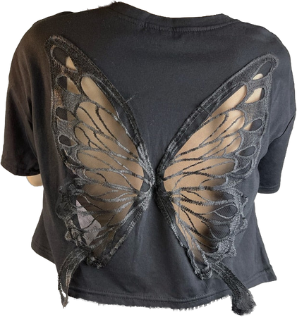 butterfly grunge crop top shirt cutout back