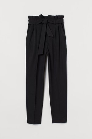 Paper-bag Pants - Black - Ladies | H&M US