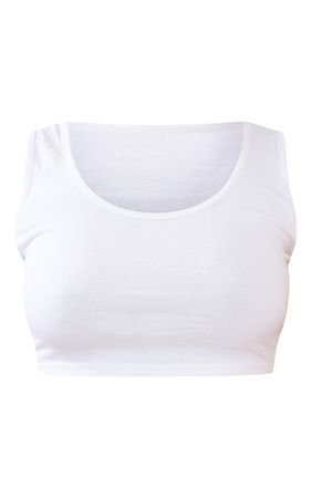White Basic Cotton Vest | Tops | PrettyLittleThing CA