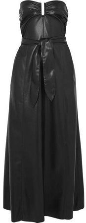 Nanushka - Anja Strapless Vegan Faux Leather Midi Dress - Black