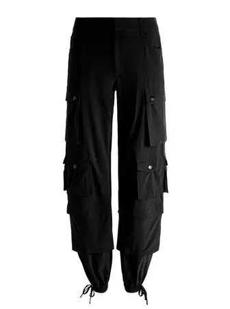 Olympia High Rise Ankle Tie Cargo Pants In Black | Alice And Olivia