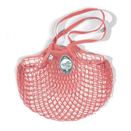 light pink netted french market bag