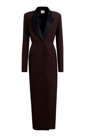 Bellow Satin-Trimmed Suiting Coat By Khaite | Moda Operandi