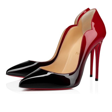 hot chick 100mm red/black patent leather pumps