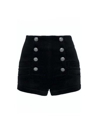 Black button shorts