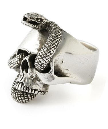 skull snake ring