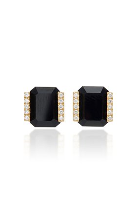 Onyx and Diamond Stud Earrings by Doryn Wallach | Moda Operandi