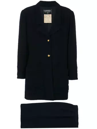 Chanel Vintage embellished-button Skirt Suit - Farfetch