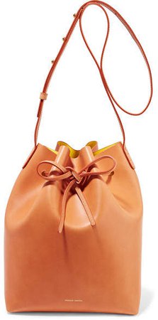 Leather Bucket Bag - Camel