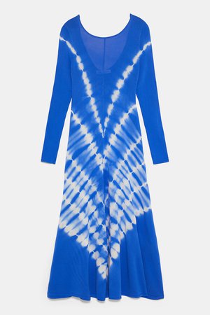 KNIT TIE DYE DRESS - View all-DRESSES-WOMAN-SALE | ZARA United States blue