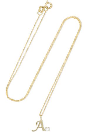 STONE AND STRAND | Alphabet 14-karat gold pearl necklace | NET-A-PORTER.COM