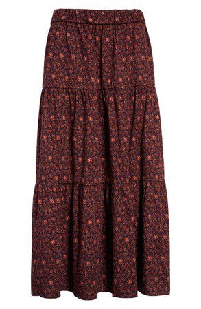 Madewell Orchard Floral Tiered Maxi Skirt | Nordstrom